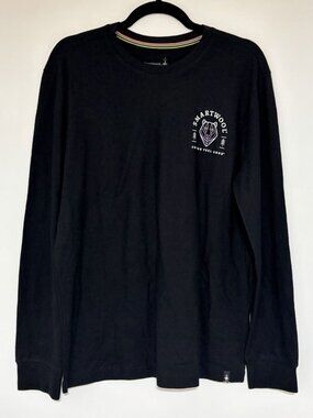 Smartwool Unisex Bear Stare Graphic Long Sleeve Tee Black Medium NWT
